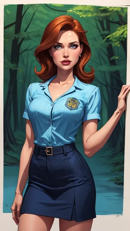 Personagem mulher Geena Davis  PinUp dos anos 30 com marcas de guerras Imagem de desenho animado de uma mulher .Ilustra??o estilo desenho animado, estilo de arte dos desenhos animados, estilo de arte dos desenhos animados, digital illustration style, desig...