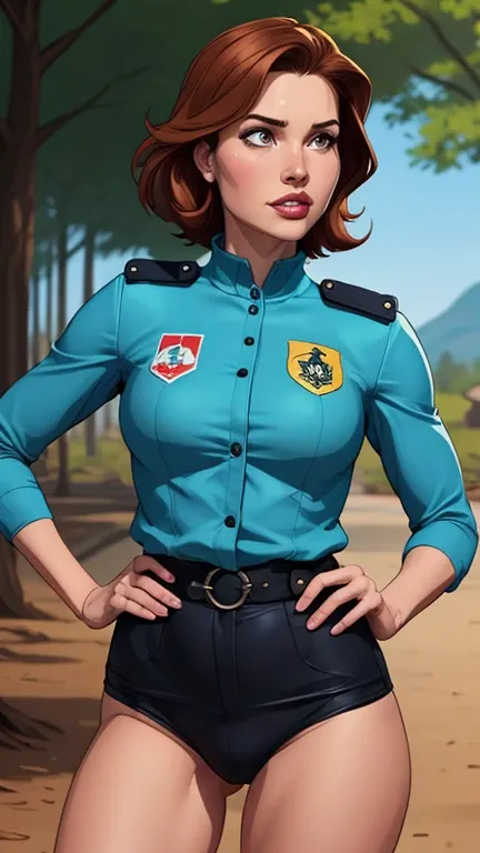 Personagem mulher Geena Davis  PinUp dos anos 30 com marcas de guerras Imagem de desenho animado de uma mulher .Ilustra??o estilo desenho animado, estilo de arte dos desenhos animados, estilo de arte dos desenhos animados, digital illustration style, desig...