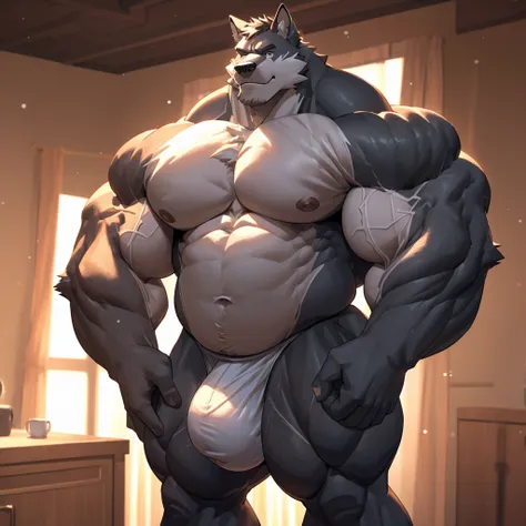 (muscular arms:1.5)(too huge gargantuan powerful muscles:1.8)(bulging musclegut)，dad bod，wide hips,(very muscular neck)(muscular neck) (very muscular legs)(huge pecs)(exaggerated gigantic crotch penis balls bulge:1.4)ultra-high detailed,absurd res，RAW phot...