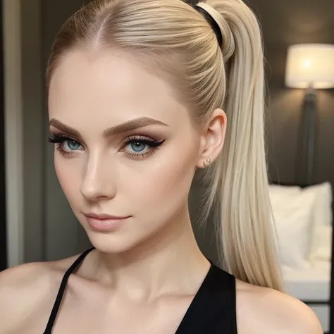 (Pale), Eye shadow, ponytail long hair