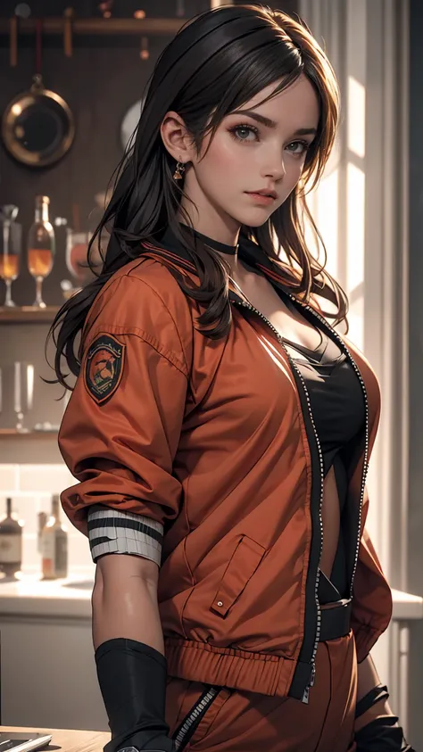 (8k, highest quality, masterpiece:1.2), Very detailed, masterpiece, Realistic lighting,masterpiece, highest quality, masterpiece, Official Art,Very detailed CG ユニティ 8k 壁紙,Beautiful fine details, Light on the face, One girl, Asuka,Upper Body, chest, pilot_s...