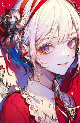 ​masterpiece: 1.7, top-quality、(Highly detailed CG、ultra-detailliert、Best Shadow:1.1)、solo、Painterly、sketch、Paper texture、alice in the wonderland、Red ribbon on head、Red clothes、超A high resolution、extra detailed face、flat-colors、extra detailed face、extra de...