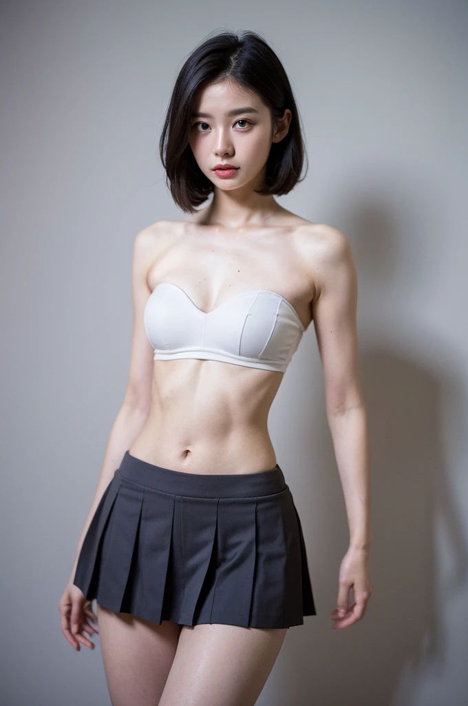 （Highly detailed body，Highly detailed face，the best quality：1.2） ，1 girl,very beautiful Korean young girl,20 years old girl, skinny slim body(visible to see her ribs and bones clearly)(she has slim arms, slim thighs, long legs),a woman with，she has tight r...