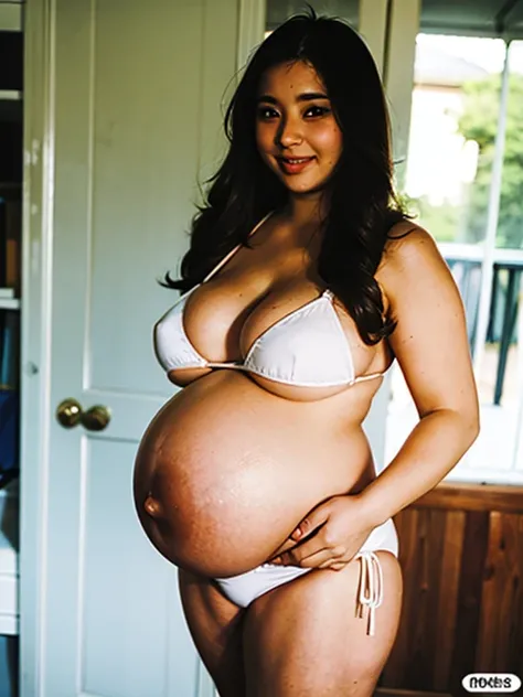 Gorgeous woman, bikini, chubby body,bbw, morbidly obese, fat, pregnant belly