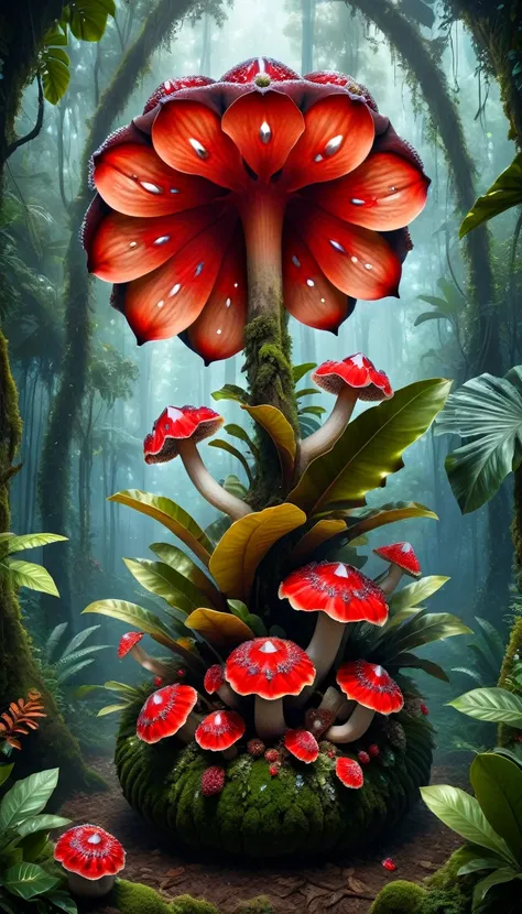 a magical plant，Beautiful Rafflesia, crystal