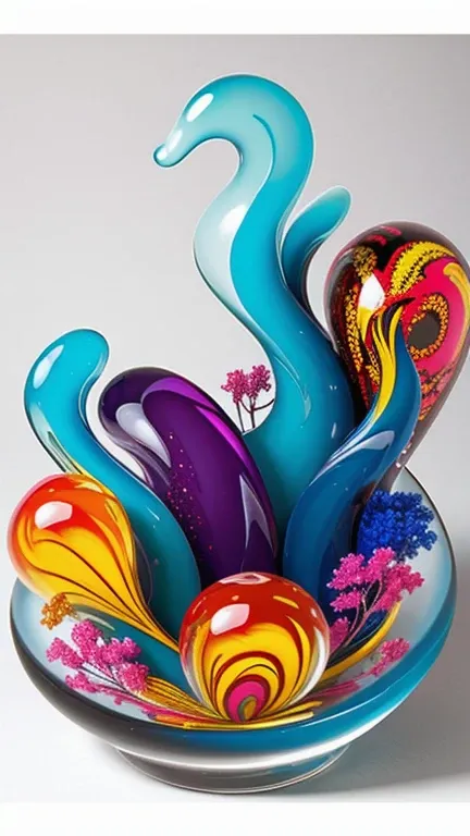 rich and colorful_smoke, Murano glass paperweight 