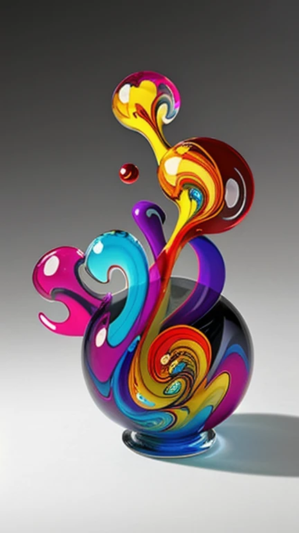 rich and colorful_smoke, Murano glass paperweight 