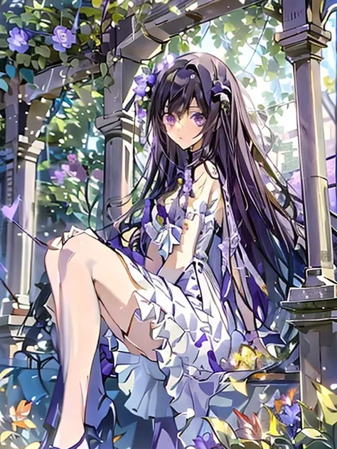 nswf、masterpiece, best quality, 1 girl,solo,codegeass,lelouch,feminization、feminization,18-year-old、 long hair、black hair、beauti...