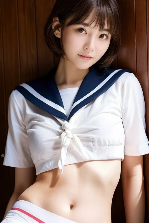 ((highest quality)), ((masterpiece)), (detailed), Perfect Face、Shiraishi Mai、Sailor suit、In underwear