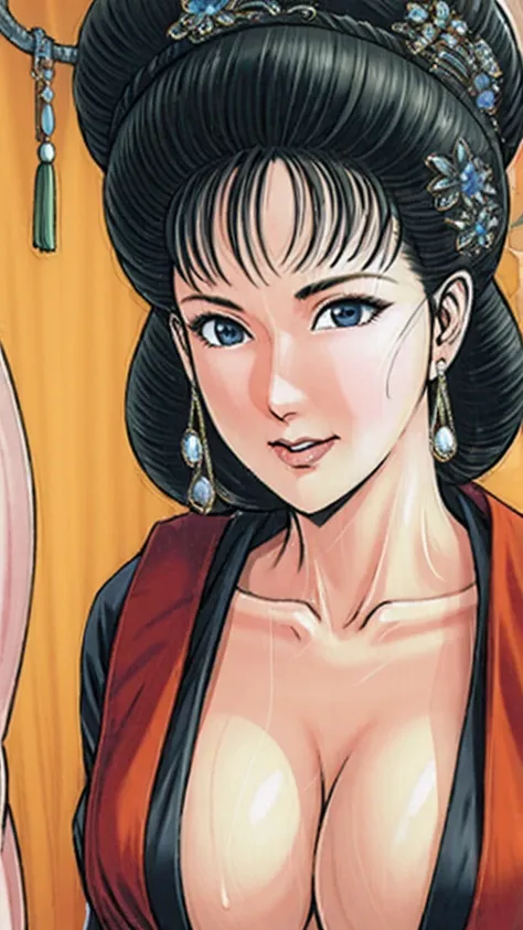 (best quality), (very aesthetic), (ultra-detailed), (best illustration),nsfw,a mature female,perfect face,suikoden,mrs. lin,(ful...