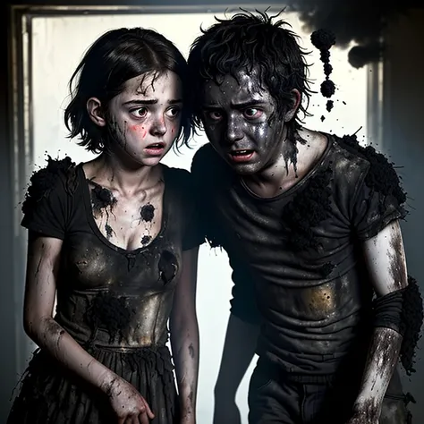 A comedy film about a boy and girl  actors who are caught in an explosion and are covered in soot and in tatters.