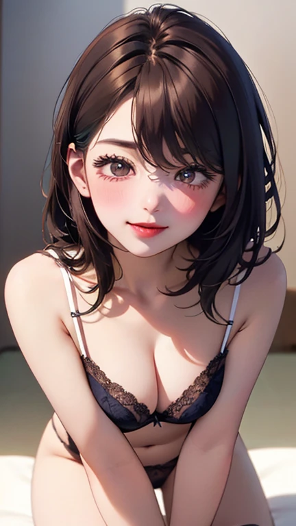 A light blush and a smile, (Masterpiece of the highest quality:1.2) Delicate illustrations, super detailed, /Beautiful Japanese Women、1 person,Very cute and slim、Outstanding style 、((8K images、super high quality))、Very delicate face, Skin and Hair、Red lips...