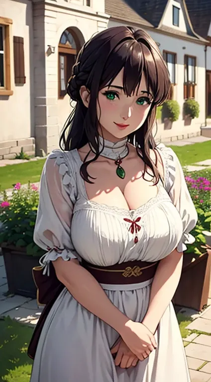 (hyper realstic)、Germanic mature woman. Ancient Farmer Woman、Womens Agriculture、(Wearing flesh-colored fabrics)、
immensity　Beautie　high-level image quality　hight resolution　Realistic 、a black hair, woman in a、A MILF、Middle-aged woman、detailed skin textures...