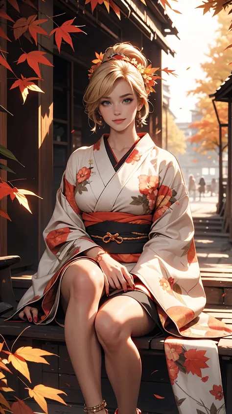 ((最high quality, 8K, masterpiece: 1.3, Ultra HD, high quality, 最high quality, High resolution, realism)) 、A 22-year-old extremely beautiful white woman、Hair color blonde、blue eyeedium Hair、Straight Hair、smile、Slender but well-proportioned body、Background b...