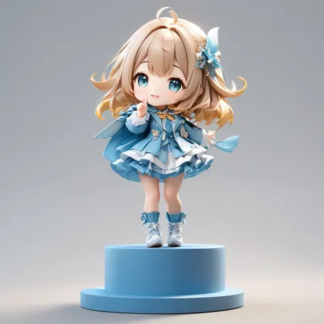 3D figure, chibi, five-heads-tall, a photo of an figure, highres.fix, full body, high quality photo, wild and bautiful 1girl, simple and flat background, (masterpiece:1.2), (best quality),(ultra detailed),(extremely detailed),(absolutely resolution) ,absur...