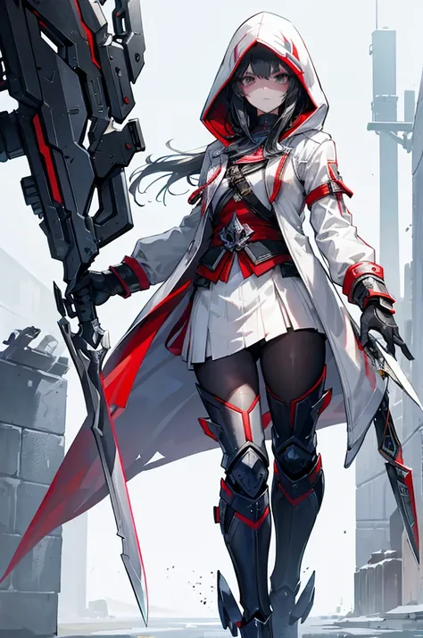 Assassin&#39;s Creed Cyberpunk Exquisite Details Hidden Blade Hooded Windbreaker Beautiful Face Sharp Eyes Mecha Long Sword Mantis Knife