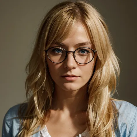 Blond Frau ,Brille , Profifoto 