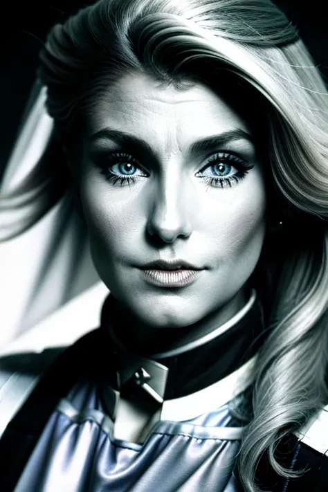 heather thomas solo as  as air stewardess, (( flight attendan)), portrait close up 8k