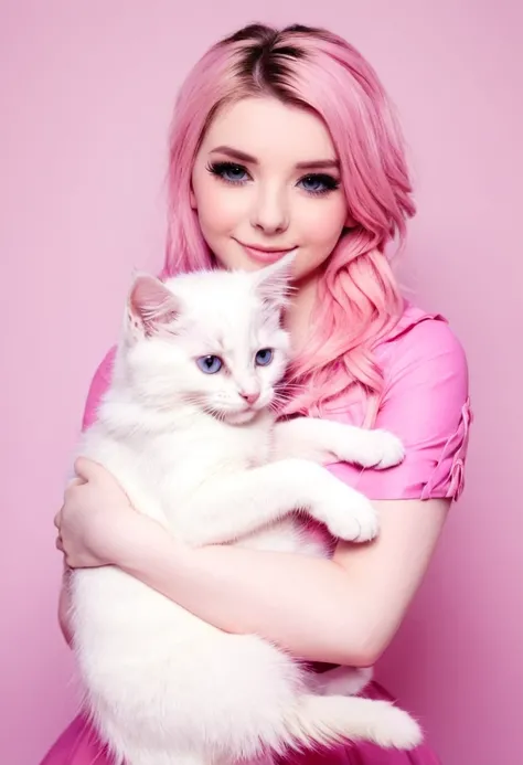 Katherine Elizabeth and Ldshadowlady hugging a cute kitten