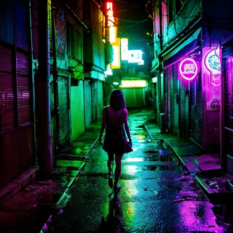 Neon Style、Alley、Darkness、Gaming