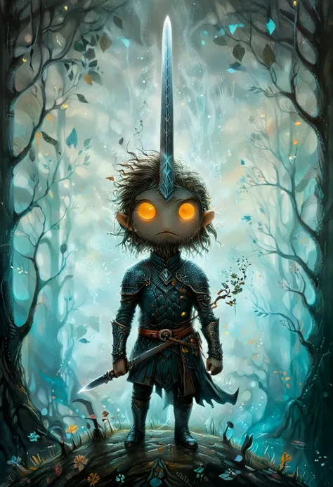 Sworasman, hold sword, by Andy Kehoe, best quality, masterpiece, very aesthetic, perfect composition, intricate details, ultra-detailed