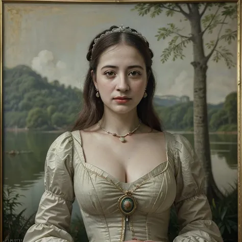 Ultra realistic photo of Madame do Lago historical painting