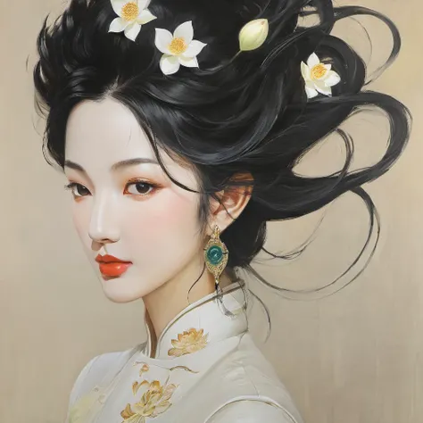 ((highest quality)), ((masterpiece)), (detailed), The Phantom Lotus, Oil painting style.