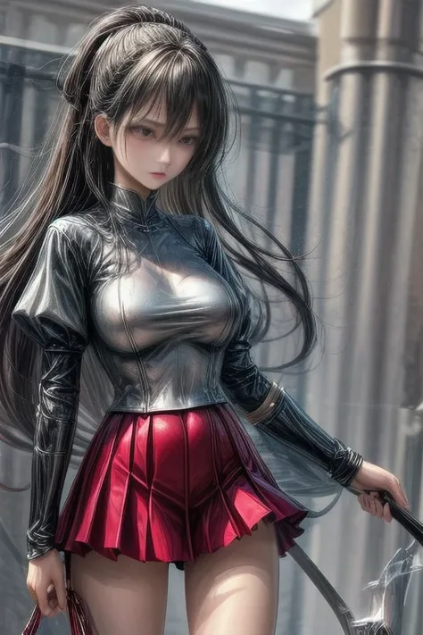 female swordsman in swordsman skirt armor