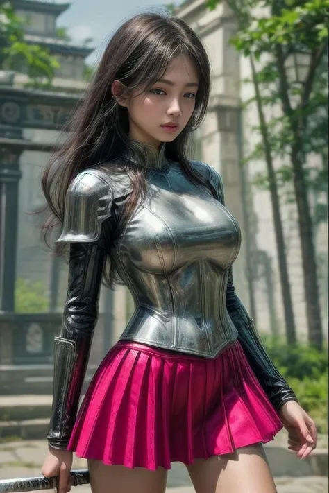 female swordsman in swordsman skirt armor