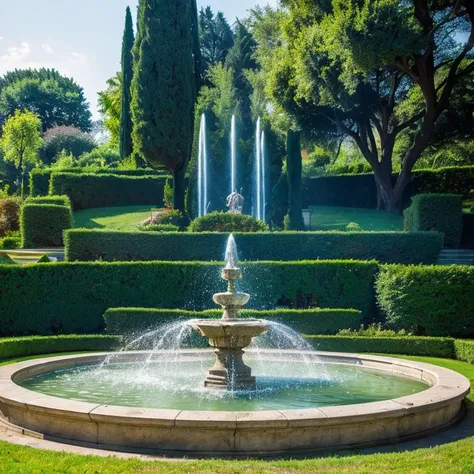 “Fountain in the Villa Albani Park in Rome” prompt: “Beautiful fountain in Villa Albani Park”