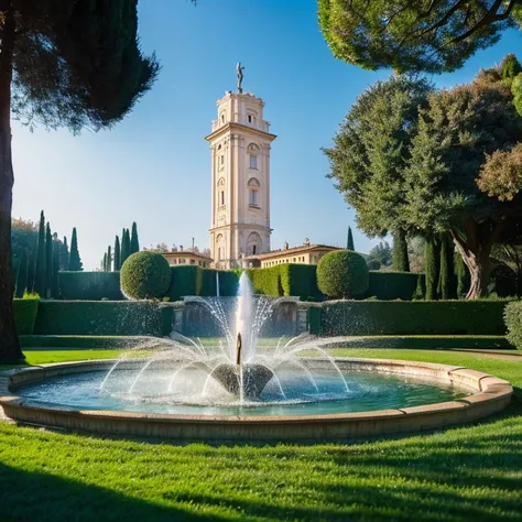 “Fountain in the Villa Bottini Park in Rome” prompt: “Beautiful fountain in Villa Bottini Park”