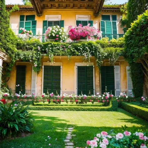 “Flowers in the Villa Doria Pamphili Gardens in Rome” Prompt: “Beautiful flowers in the Villa Doria Pamphili Gardens々”
