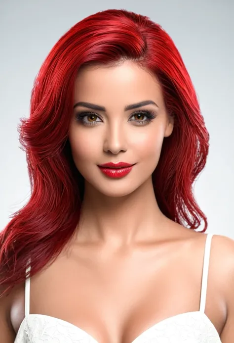 Mulher cabelo vermelho realista gostosa