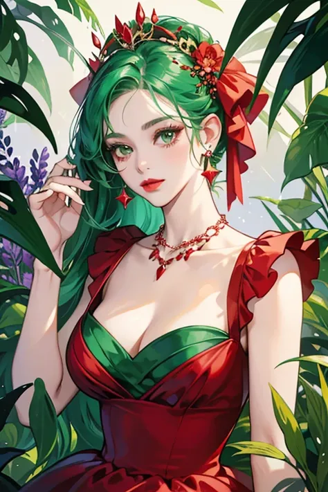 She is a light green who has jungle green fins and red lips. She wears a dark red dress and a bright red pearl necklace. In many of her appearances, she has been colored lavender, although this variant was never considered to be a normal variant for her. S...