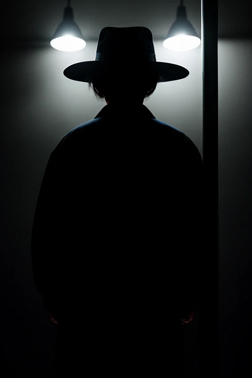 恐ろしくdarkバス停の標識，Cloudy light，65-year-old man，Fearful expression，wearing a hat，Sit and wait at the bus stop sign，Hands clasped，Wearing black casual clothing，Faint lighting，serious face，Tell a story，Realistic，Full Body Lesbian，Scary atmosphere，Storytelling，As...