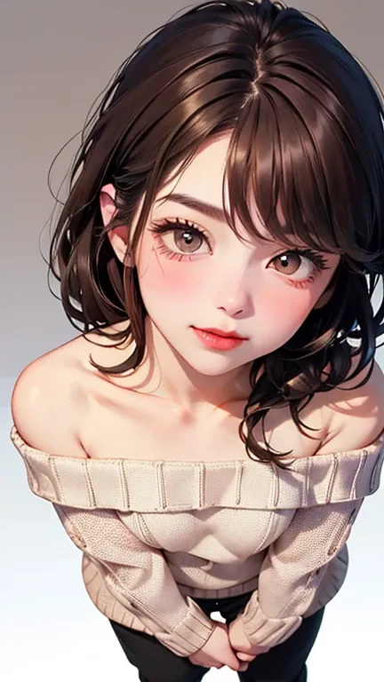 A light blush and a smile, (Masterpiece of the highest quality:1.2) Delicate illustrations, super detailed, /Beautiful Japanese Women、1 person,Very cute and slim、Outstanding style 、((8K images、super high quality))、Very delicate face, Skin and Hair、Red lips...