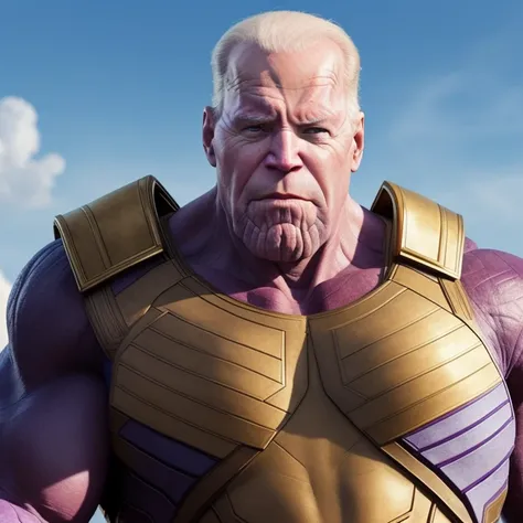 realistic portrait photo of joe biden as thanos