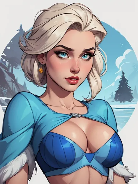 Personagem mulher estilo atompunk Fallout 4 Rainha Anna de Arendelle com marcas de guerras Imagem de desenho animado de uma mulher .Ilustra??o estilo desenho animado, estilo de arte dos desenhos animados, estilo de arte dos desenhos animados, digital illus...