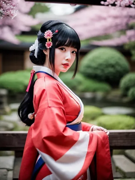 Mujer japonesa con atuendo de geisha 