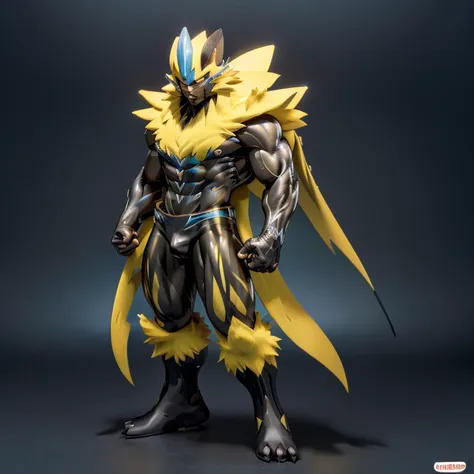 (masterpiece, best quality, detailed:1.2)
(pokémon)
powered exoskeleton with the same design as zeraora
big muscle,
pecs, tricep...