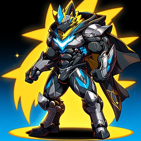 Wearing full plate armor
Its full plate armor emphasizes the muscles.
mechs,
Wearing cyberpunk mecha,
a knights mechanical armor,
glowing wide and heavy armor,
he wears a bizarre fantasy surreal-style chest armor with scales,
absolutely stunning art,
He we...