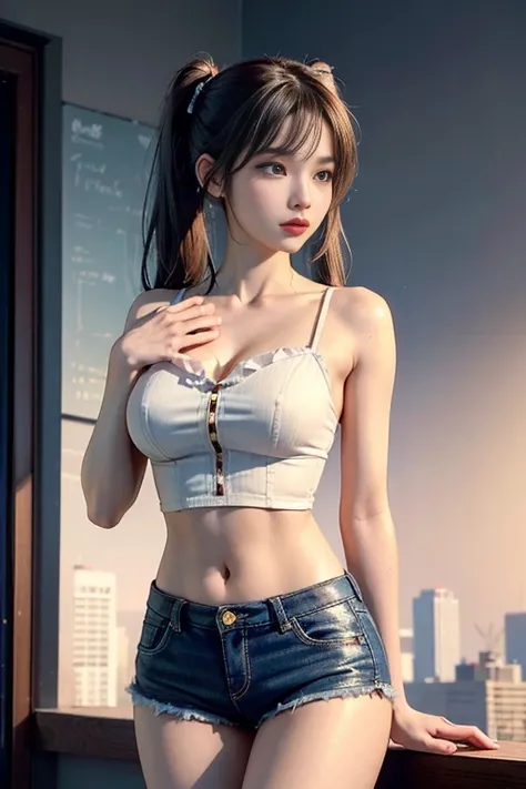 sfw, (((​masterpiece)))、(((top-quality)))、((ultra-definition))、(High Definition CG Illustration)、((extremely delicate and beautiful))、City of the Future、Cinematic Light、solo、Esbian、Beautiful Neon Lights、2080s、animesque、Beautiful girl、Twin Tail Girl、trendin...