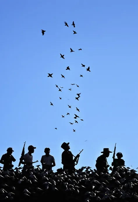 Imagine a poster that shows the current state of the Philippines, providing evidence of the victory depicted in El Filibusterismo. With silhouette of people not showing their faces showcasing some kind of freedom, then add a few silhouette of doves up in t...