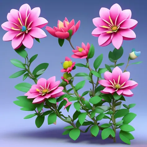 Flowers that dont live on Earth, cute, colorful, manga, 3D animation, so you can understand the whole thing.