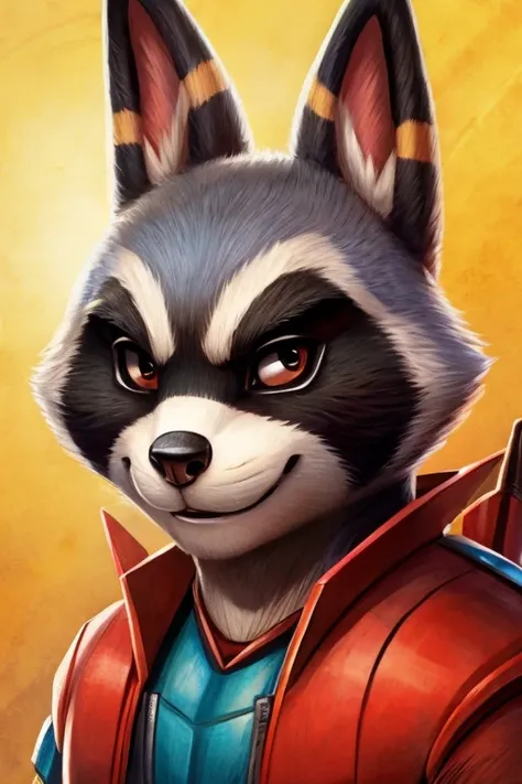 rocket racoon con orejas de conejo