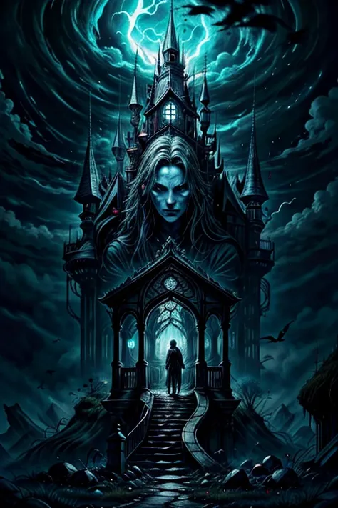 highres,ultra-detailed,realistic:1.37,dark fantasy,gothic style,(Bearer of the curse),(Seek souls. Larger, more powerful souls.),(Seek the king, that is the only way.),(Lest this land swallow you whole. As it has so many others),medium:oil painting,dark an...