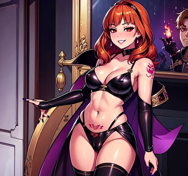 masterpiece, ultra-detailed, extra colors, 2D, megapixel, perfectionism, accent lighting, full HD , 4K, fire_emblem (style),witch (fire emblem), hentai(style), (celica frome fire emblem reimagined as a slutty horny corrupted evil witch ),1girl, standing, l...