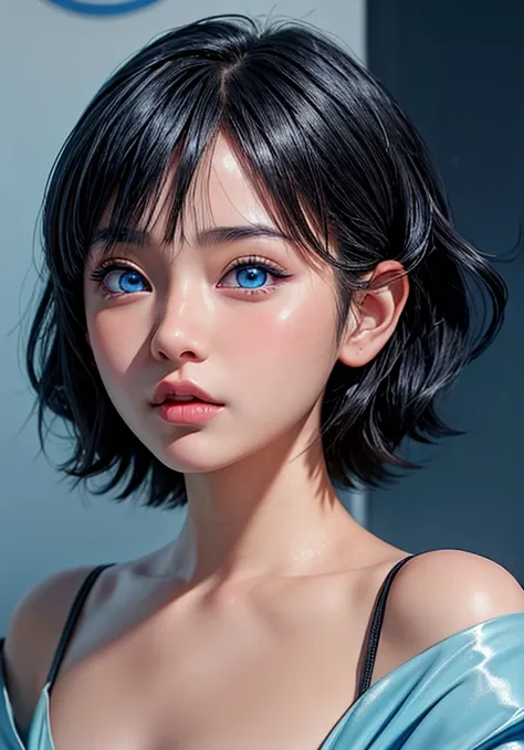 best,1girl ( Uzumaki Himawari ) , ( facial details ) , short hair ,details , age 18 femele ,plump body , no clothes , teenagerface , cute face , hot  , anime to be realistic , detailed charakter images , high quality photo , beautiful thin make up very rea...