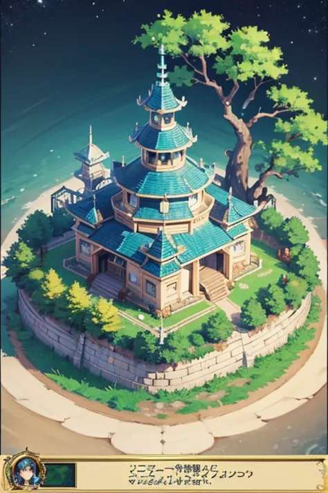 fantasy world, estilo isekai de anime, zona de comercio en la playa, estilo pixel art