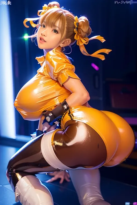 (Masterpiece), Best quality, Highest quality,  Detailed and intricate, Original,A high resolution,full body shot shot。
(16 yaers old),Extremely detailed_Eyes, Extremely tall，Sexy,Oversized thick breasts,Elongated waist，Exaggerated huge thick fat buttocks，S...